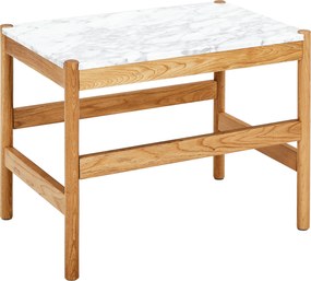 XXXLutz KONFERENČNÝ STOLÍK, prírodná farba, biela, drevo, kameň, 60/42/40 cm MID.YOU - Stolíky do obývačky - 000575038402