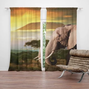 Sablio Záves Slon z profilu: 2 ks 140x250 cm