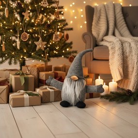 Vánoční skřítek ELF 045 - 35 cm šedý