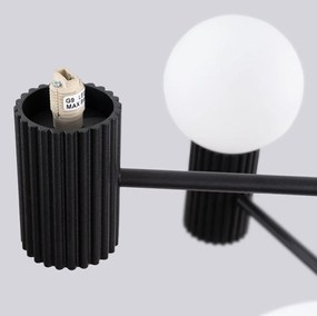 Čierne závesné svietidlo so skleneným tienidlom Orbital – Sollux