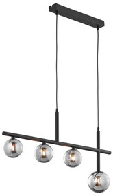 Jupiter 1908 - Závesné svietidlo na lanku NEPTUN 4xG9/14W/230V čierna/dymová sivá