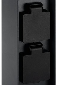 Kanlux 38767-Vonkajšia lampa s 2 zásuvkami DASTEN 1xG9/11W/230V 80 cm IP44 čierna