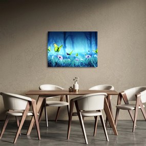 Sklenený obraz - Mystická lesná čistina (70x50 cm)
