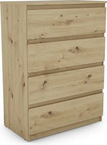 Komoda so 4 zásuvkami Carlos, dub artisan, 75 cm