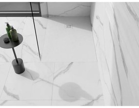 Mexen Stone+, obdĺžniková vanička z minerálneho kompozitu 120 x 100 cm, biela, biela krytka, 44101012-W