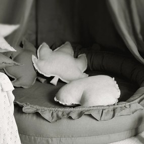 Ľanový vankúš javorový list olivová 43x43 cm