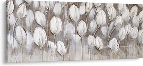Obraz - Štruktúrované tulipány (120x50 cm)