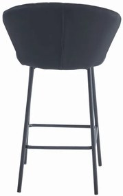 Set štyroch barových stoličiek GATTA zamatové čierne (čierne nohy) 4 ks