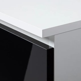 Kancelársky stôl CLP 135 cm biely / čierny lesk