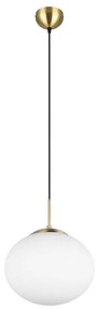Závesné svietidlo v bielo-zlatej farbe so skleneným tienidlom ø 30 cm Fomento – Trio
