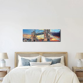 Obraz - Tower Bridge, Londýn, Anglicko (s hodinami) (90x30 cm)