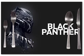 Sablio Prestieranie BLACK PANTHER z profilu Čierny: 40x30cm
