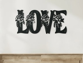 drevko Drevený nápis na stenu LOVE Rozmer obrazu: 20,5 x 44,5 cm, Farba dekorácie: Čierna