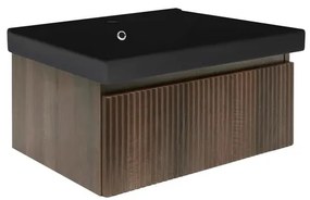 Kúpeľňová skrinka s umývadlom SAT Evolution 78x30x45 cm orech mat SATEVO80NAU1MB