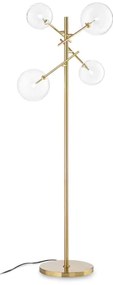 Ideal Lux - LED Stojacia lampa EQUINOXE 4xG4/2W/230V mosadz/číra