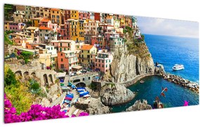 Obraz - Talianska dedinka Manarola (120x50 cm)