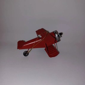 DECOLED Kovové letadlo, 11,7 x 10,4 x 6,7 cm, červené