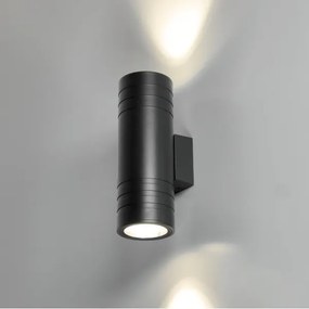 Vonkajšie nástenné svietidlo 2xGU10/35W/230V IP54 guľatý čierna