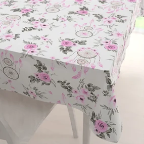 Biante Bavlnený obdĺžnikový obrus Sandra SA-476 Ružové lapače snov a ruže II. 60x100 cm