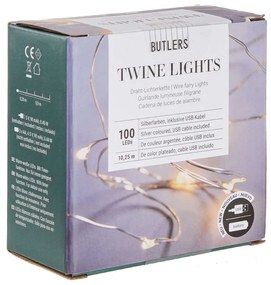 Butlers TWINE LIGHTS Svetelná reťaz s USB 100 svetiel