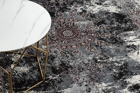 Moderný koberec VINCI 1407 Rozeta vintage - Štrukturálny farba slonoviny / červená Veľkosť: 120x170 cm