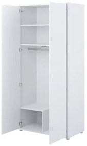 Šatníková skriňa 2D Bed-Concept BC-20, Farby: biela + biely lesk