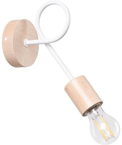 Sollux SL.1473 - Nástenná lampa EMBER 1xE27/15W/230V biela/béžová/buk SLX1328