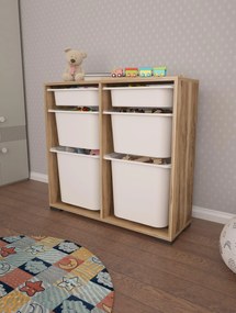 Organizér na hračky Dremonka 5 (orech + biela). Akcia -16%. Vlastná spoľahlivá doprava až k Vám domov. 1124277