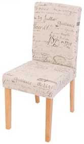 Jedálenská stolička Litta krémová látka (SET 2 ks) - Svetlo hnedá
