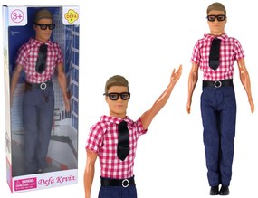 Lean Toys Bábika Ken Kevin v kockovanej košeli
