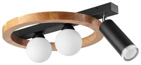 Bodové svietidlo OTIS 2xG9/5W/230V + 1xE27/15W/230V dub