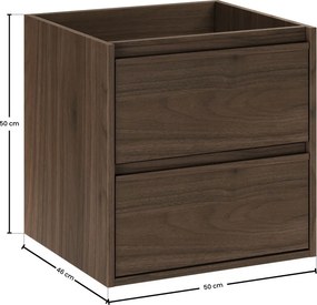 Závěsná skříňka pod umyvadlo Villa 50 cm ořech