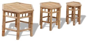 vidaXL Záhradné stoličky 3 ks, bambus-