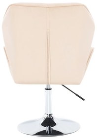 LuxuryForm DESIGN Stolička MILANO MAX VELUR na striebornom tanieri - krémová