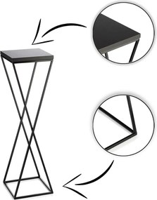 STOJAN NA KVETINÁČ LOFT6 70X24X24 CM ČIERNA