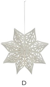House Doctor Papierová vianočná ozdoba Snowflake White 15 cm – set 4 ks