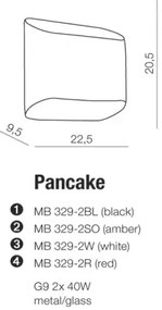 Retro nástenné svietidlo Pancake červené