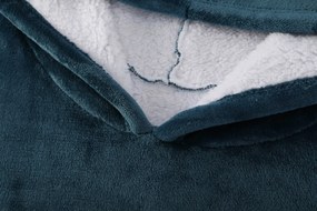 Deka s rukávmi HOODIE tmavotyrkysová