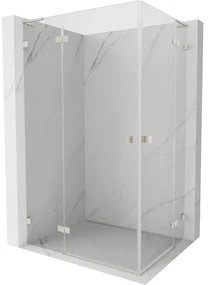 Mexen Lunar, L Duo výklopný sprchový kút 120 x 85 cm, 8mm číre sklo, oceľový profil, 834L-120L-085P-97-00