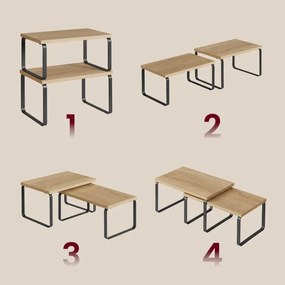 Set stohovateľných poličiek OSKAR KCS020B11 hnedý (2 ks)