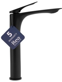Rea Avalon, vysoká umývadlová batéria h-305, čierna matná, REA-B1126
