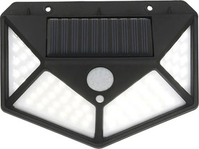 Exteriérové solárne nástenné LED svietidlo Batman, 1x LED 3w, čierna, pohybový senzor