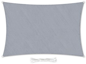 Blumfeldt Pravouhlá slnečná clona, 3 x 4 m, s upevňovacími okami, polyester, priedušná, svetlosivá