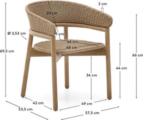 Drevená záhradná stolička v prírodnej farbe Arinella – Kave Home