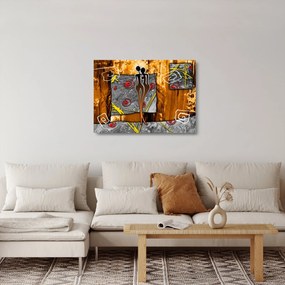 Sklenený obraz starovekej maľby (70x50 cm)