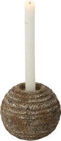 Hnedý antik cementový okrúhly svietnik Dibbo - Ø 13*11 cm