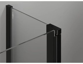 Mexen Mist T, sprchový kút s krídlovými dverami, pravý, 115 x 120 cm, 8mm číre sklo, čierny profil, 8A4T-115-120-70-77-P