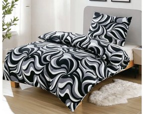 AKCIA Mikroplyšové obliečky ILLUSIONS čierno-sivé II.akosť Rozmer obliečky: 70 x 90 cm | 140 x 200 cm