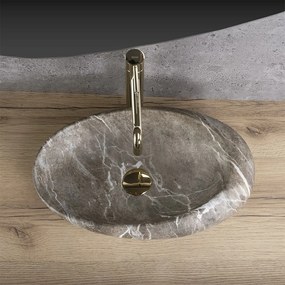 Keramické umývadlo na dosku Rea Roxy B Stone NATURE 48,7x30,7 cm – sivé