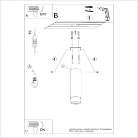Stropné svietidlo Nero, 1x čierne kovové tienidlo, (22,5 cm), g